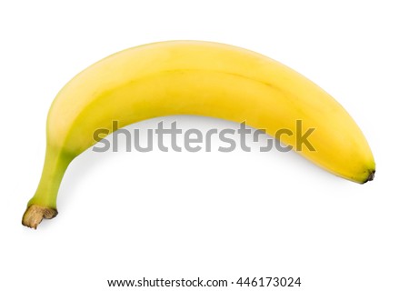 Ripe banana isolated on white background Royalty-Free Stock Photo #446173024