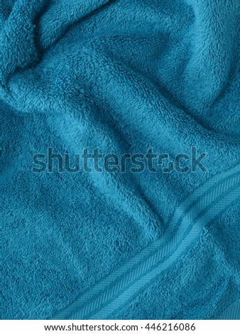 Full page close up of blue towel fabric texture