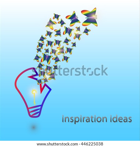 idea inspiration light bulb Butterfly design vector background