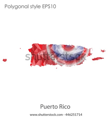 Puerto Rico map in geometric polygonal style.Abstract gems triangle,modern design background. Vector illustration EPS10
