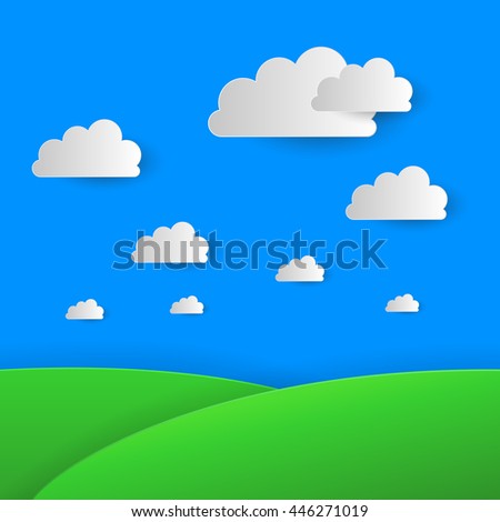 white cloud  on blue sky over hill