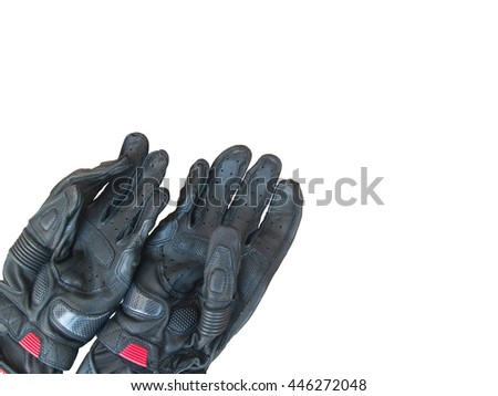 black gloves motorcycle isolated on white background,use this before ride