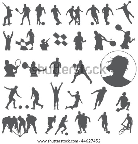Vector Large set of sport silhouettes