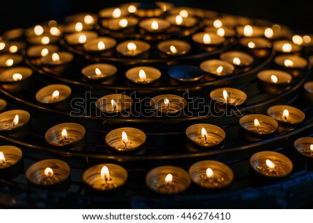 Burning candles in the Cathedral