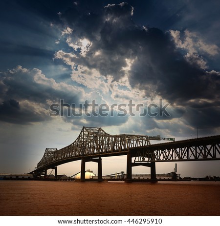 Louisiana Baton Rouge Horace Wilkinson Bridge Interstate i10 over Mississippi river USA
