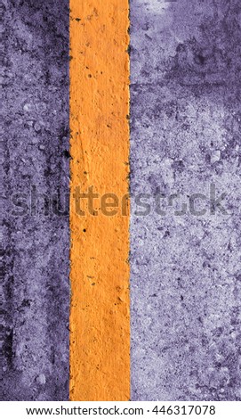 The yellow line on the  concrete road texture