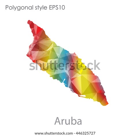 Aruba map in geometric polygonal style.Abstract gems triangle,modern design background.. Vector illustration EPS10