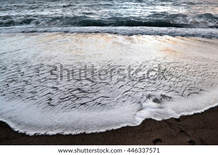 Sea waves and foam in Azores, Portugal