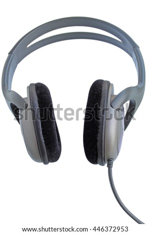 Stereo headphones on a white background