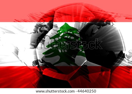 Flag of Lebanon, national country symbol illustration sports soccer football