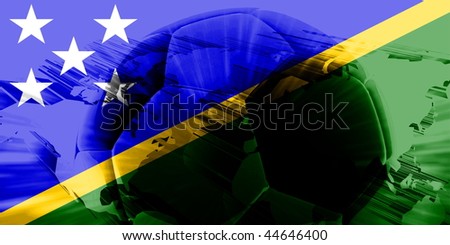 Flag of Solomon Islands, national country symbol illustration sports soccer football