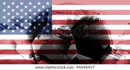 Flag of United States of America, national country symbol illustration sports soccer football