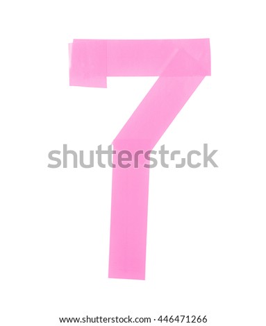 Number seven symbol made of insulating tape isolated over the white background