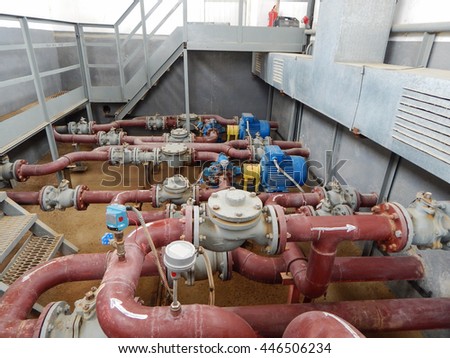 Pumping fuel. View from above. Royalty-Free Stock Photo #446506234