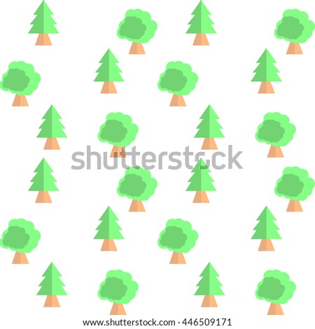 Cute seamless pattern with trees