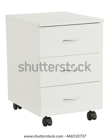 Drawer chest isolated on white background. Include clipping path.
