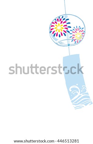 Wind chimes fireworks summer icon