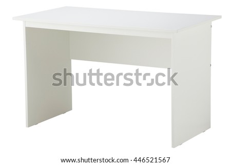 White desk isolated on white background. Include clipping path.
