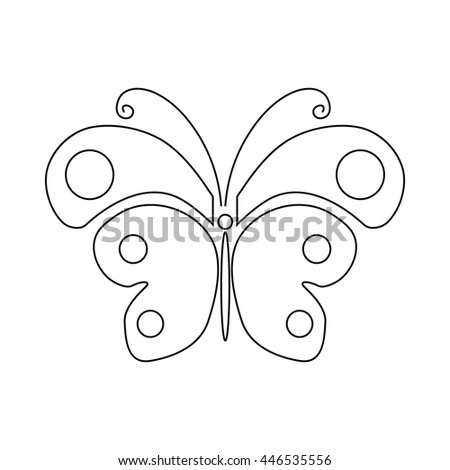 Butterfly icon in outline style isolated on white background