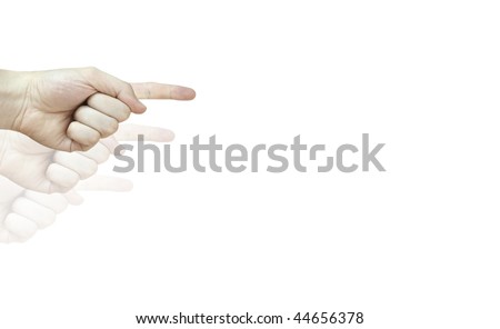 A finger sign showing where to go.