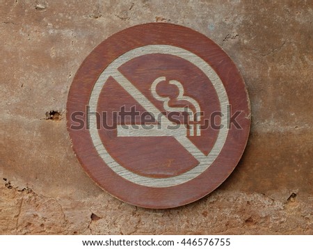 Do not smoke sign in the wall