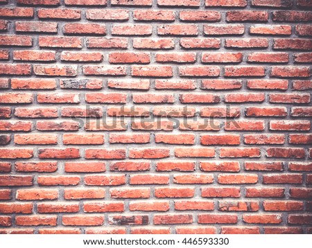 red brick wall texture grunge background textured for vignetted corners or interior design.