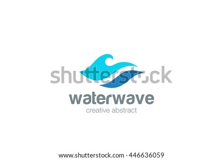 Water Wave Logo abstract design vector template. Aqua icon.
Cosmetics Surf Sport Logotype concept.