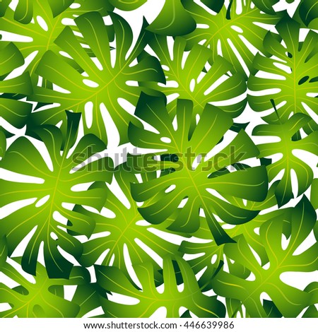 Tropical leafs pattern on white background
