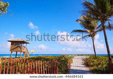 Del Ray Delray beach in Florida USA baywatch tower Royalty-Free Stock Photo #446684161