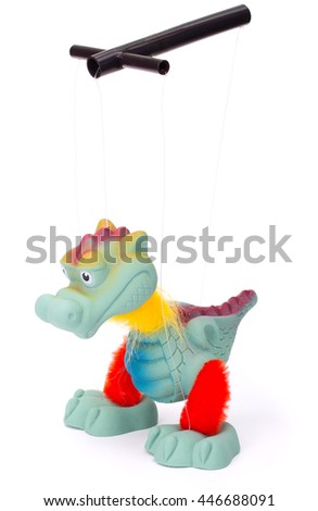 Dragon puppet manipulated by arm