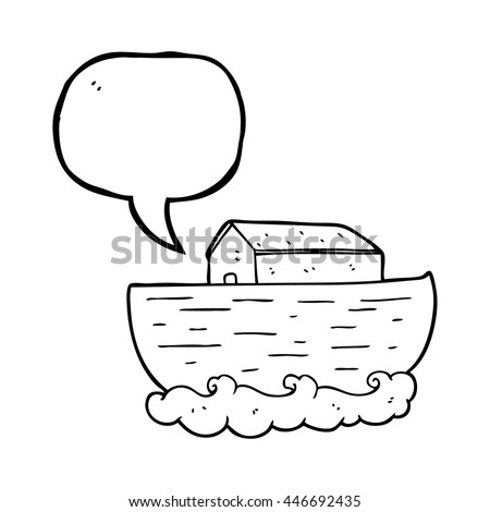freehand drawn speech bubble cartoon noah's ark