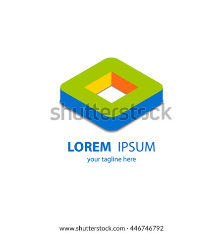 Isometric logo design template. Vector illustration.