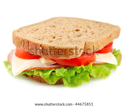 sandwich isolated on white Royalty-Free Stock Photo #44675851