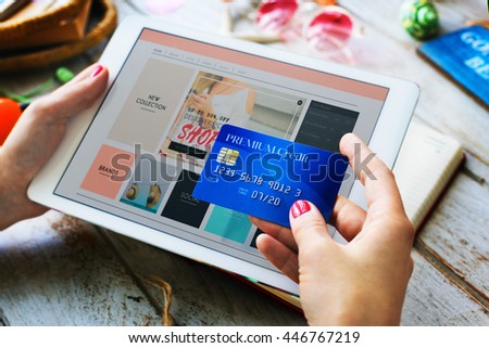 Lady Fashion Credit Card Payment Concept