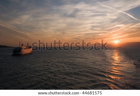 Sunset in ocean