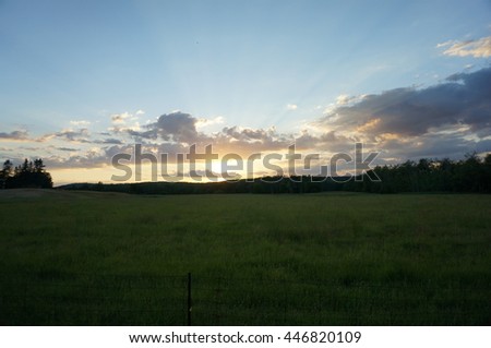 drone field sunset 