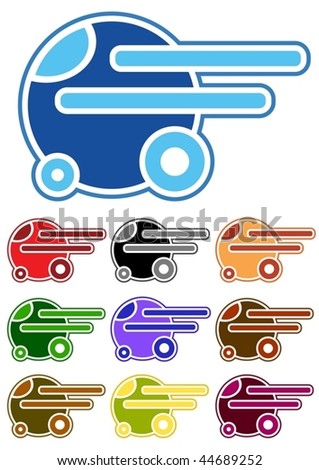 Set of color cartoon cars isolated on white - vector