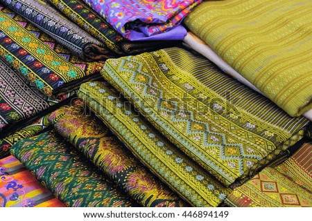 Thai fabric patterned.