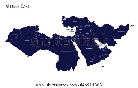 Map of Middle East Royalty-Free Stock Photo #446911303