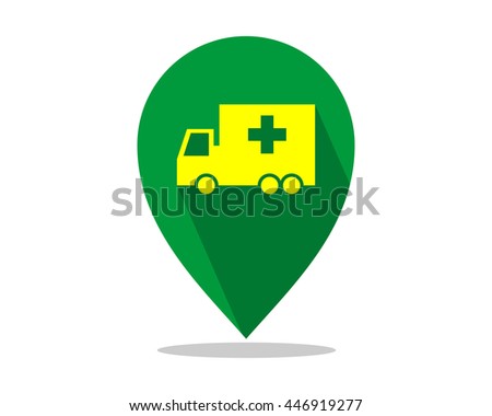 marker pin path ambulance clinic image vector icon
