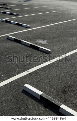 Empty parking lot,The concrete boundary for safety parking