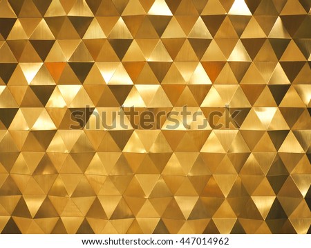 Golden Yellow low poly geometric abstract background in rumpled triangular style