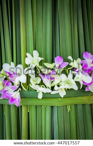 Floral arrangement at a wedding ceremony in Thailand.