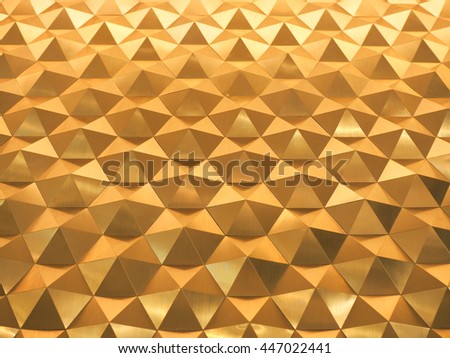 Golden Yellow low poly geometric abstract background in embossed triangular and polygon style