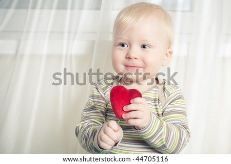 little boy with heart