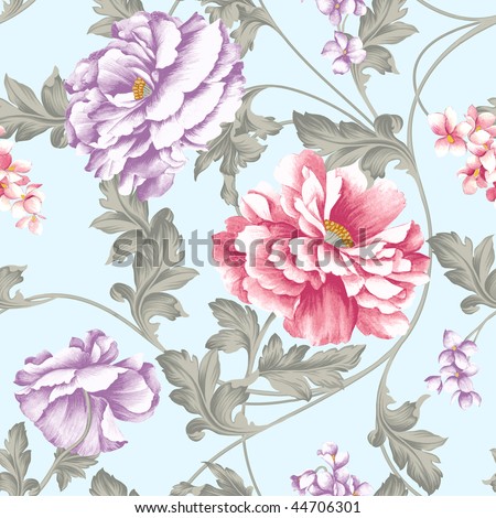 Vivid repeating floral background