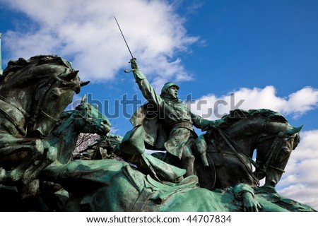 Ulysses S. Grant Cavalry Memorial at the Western base of Capitol Hill in Washington DC Royalty-Free Stock Photo #44707834