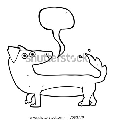 freehand drawn speech bubble cartoon dog