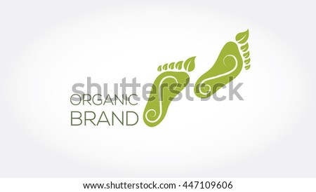 Organic steps vector logo template. Bio emblem. Eco logotype