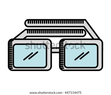 glasses 3d  isolated icon design, vector illustration  graphic 